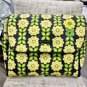 Petunia Pickle Bottom Floral Diaper/Baby Bag - Black and Yellow